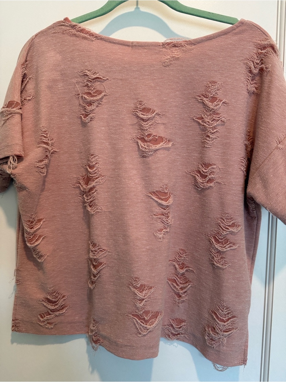 Distressed Dusty Rose Knit top M.